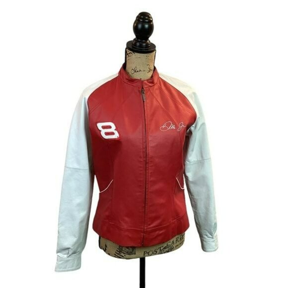Dale Earnhardt Jr. NASCAR Womens Leather Jacket By Wilsons - Medium - Picture 15 of 15